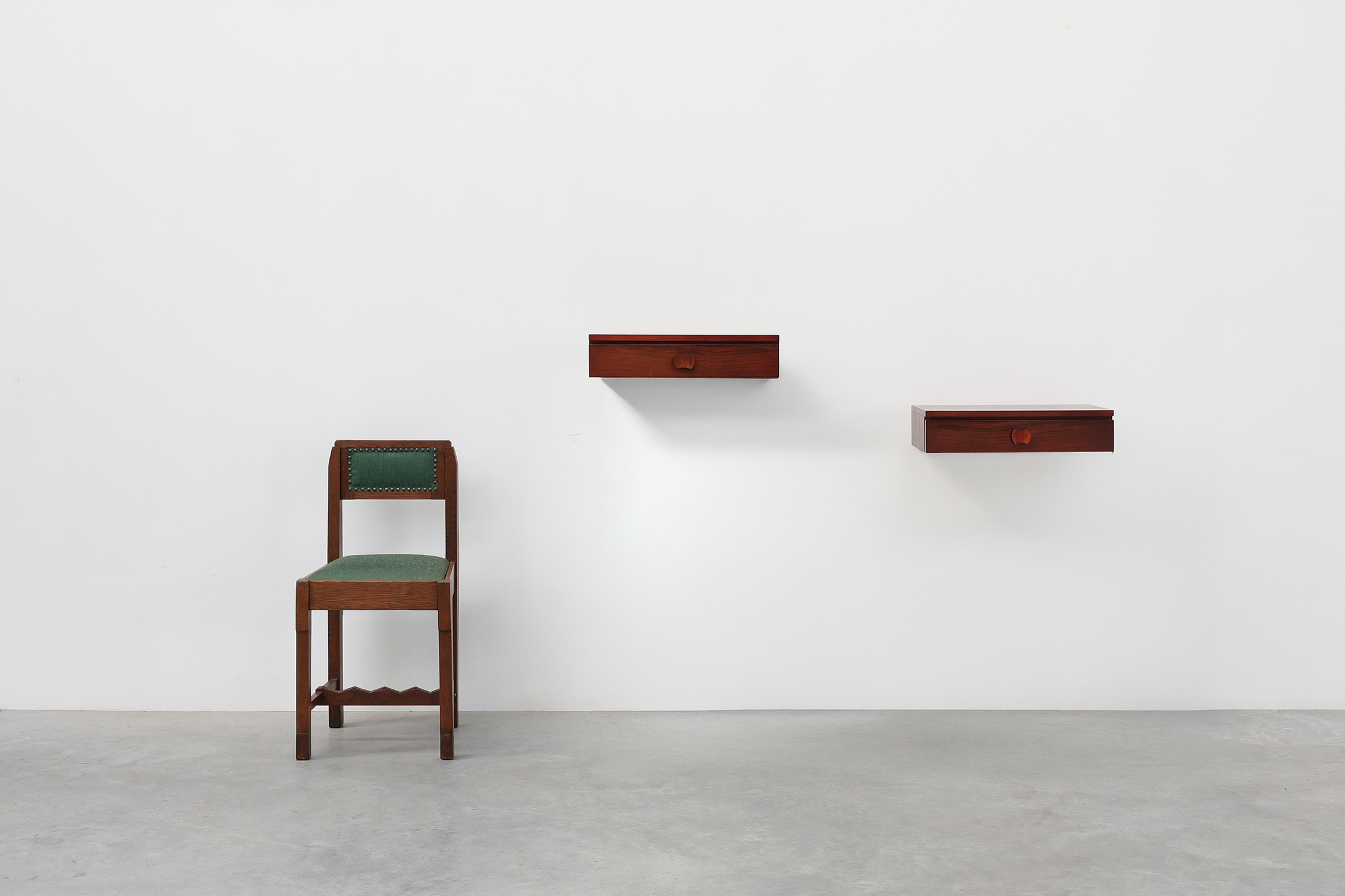 Pair of Mid-Century Modern Danish Wall-Mounted Nightstands in Walnutthumbnail